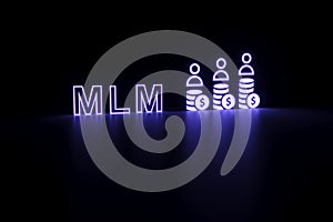 MLM neon concept self illumination background 3D