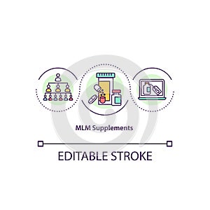 MLM supplements concept icon