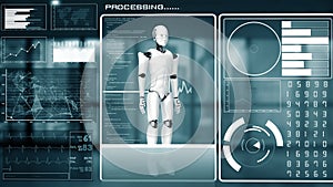 MLP Futuristic robot, artificial intelligence CGI big data analytics and programming