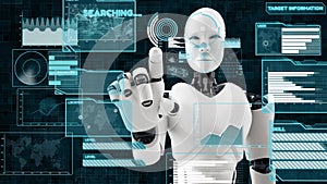 MLP Futuristic robot, artificial intelligence CGI big data analytics and programming