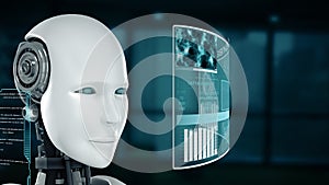MLP Futuristic robot, artificial intelligence CGI big data analytics and programming