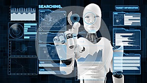 MLP Futuristic robot, artificial intelligence CGI big data analytics and programming