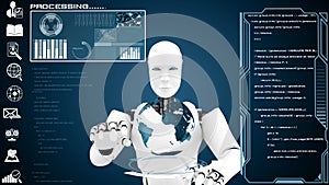 MLP Futuristic robot, artificial intelligence CGI big data analytics and programming