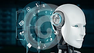 MLP Futuristic robot, artificial intelligence CGI big data analytics and programming