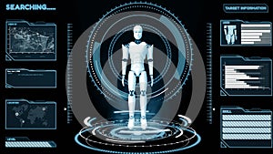 MLP Futuristic robot, artificial intelligence CGI big data analytics and programming