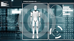 MLP Futuristic robot, artificial intelligence CGI big data analytics and programming