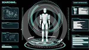 MLP Futuristic robot, artificial intelligence CGI big data analytics and programming