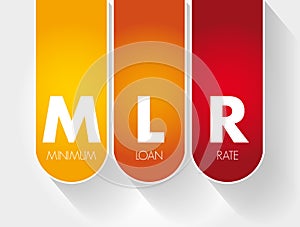 MLR - Minimum Loan Rate acronym, business concept background