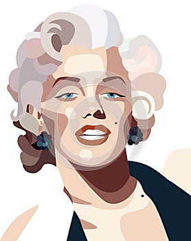 Marilyn Monroe Colored Vector Illustration Pop Art Style Andy Warhol