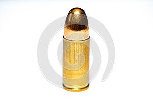 9 mm or .357 bullet on white background