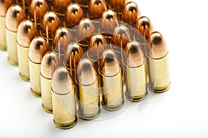 9mm bullets in a row