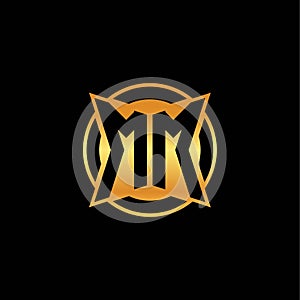 MM Logo Letter Geometric Golden Style photo