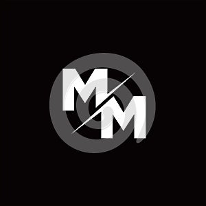 MM Logo Letter Monogram Slash with Modern logo designs template photo