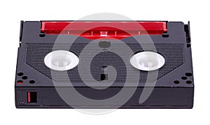 8 mm video tape on white background.