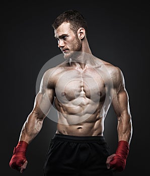 MMA fighter got ready for the fight photo
