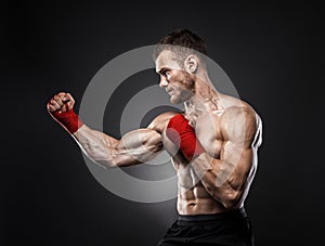 MMA fighter got ready for the fight photo