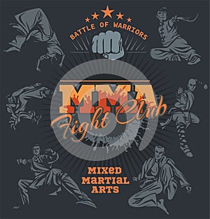 MMA Labels - Vector Mixed Martial Arts Design.