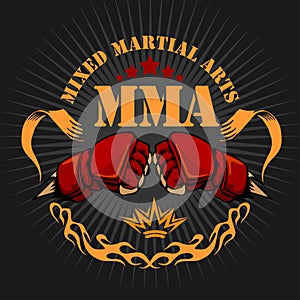 MMA mixed martial arts emblem badges