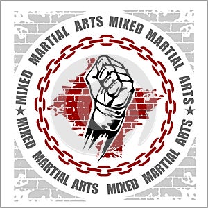 MMA mixed martial arts emblem badges