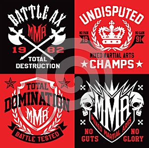 MMA style emblem graphics