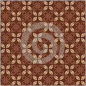 Javanese batik seamless patern with brown colorway.