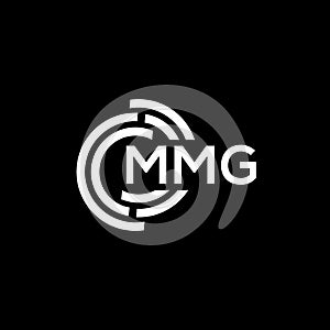MMG letter logo design. MMG monogram initials letter logo concept. MMG letter design in black background