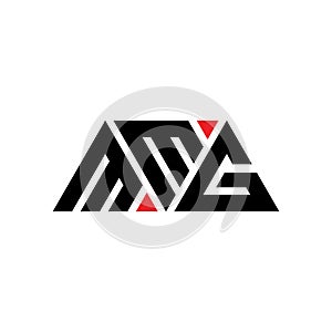 MMG triangle letter logo design with triangle shape. MMG triangle logo design monogram. MMG triangle vector logo template with red