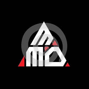 MMO triangle letter logo design with triangle shape. MMO triangle logo design monogram. MMO triangle vector logo template with red