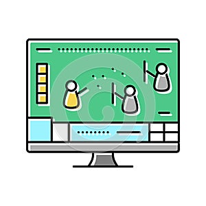 mmo video game color icon vector illustration