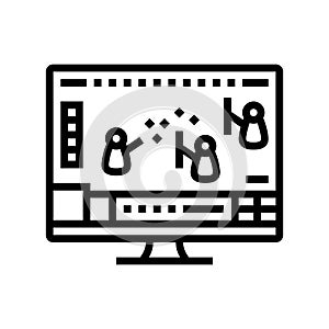 mmo video game line icon vector illustration