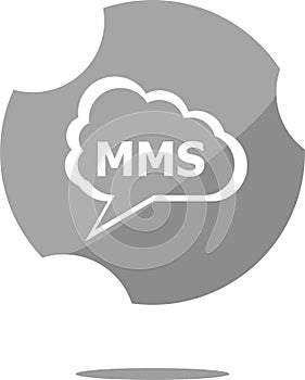 Mms glossy web icon isolated on white background