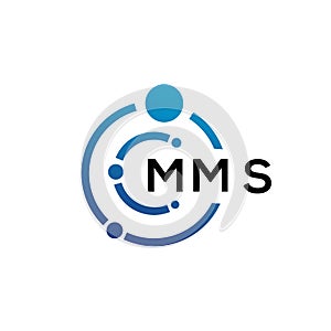 MMS letter technology logo design on white background. MMS creative initials letter IT logo concept. MMS letter design
