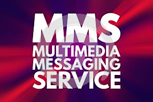 MMS - Multimedia Messaging Service acronym, technology concept background photo
