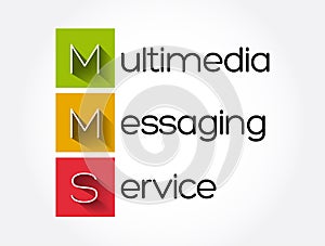 MMS - Multimedia Messaging Service acronym, technology concept background