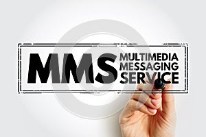 MMS Multimedia Messaging Service - standard way to send messages that include multimedia content to and from a mobile phone over a