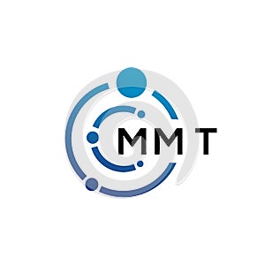 MMT letter technology logo design on white background. MMT creative initials letter IT logo concept. MMT letter design photo