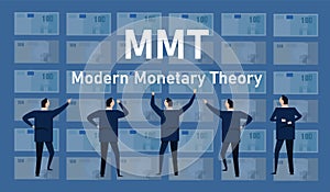 MMT modern monetary theory concept of printing money without risk of inflation economics dollar global business photo