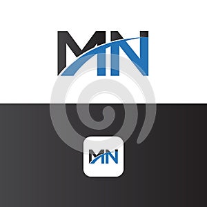 MN Logo Letter Design Template Element