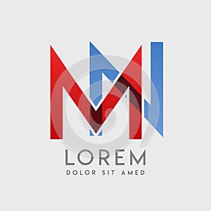 MN logo letters with blue and red gradation