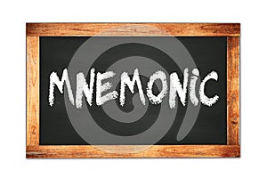 MNEMONIC text written on wooden frame school blackboard