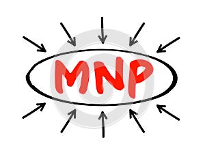 MNP Mobile Number Portability - enables mobile telephone users to retain their numbers when changing from one mobile network