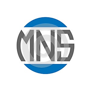 MNS letter logo design on white background. MNS creative initials circle logo concept. MNS letter design