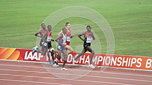 Mo Farah and Kenyan trio in the 10,000 metres final at IAAF World Championships in Beijing, China