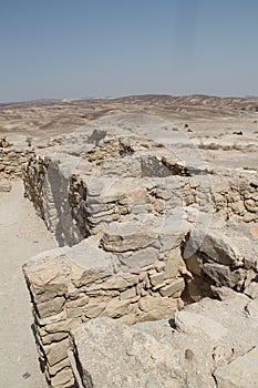 Moa Nabataeans Fortress Ancient Ruins in The Arava, South of Israel