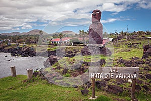 Moai in the Ahu Mata Ote Vaikava, Hanga Roa, Easter Island, Chile photo
