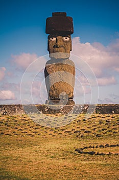 Moai at Ahu Tongariki, Easter island, Chile.