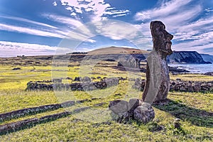 Moai in Ahu Tongariki Easter Island Chile