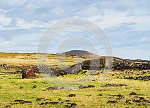 Moai on Easter Island, Chile