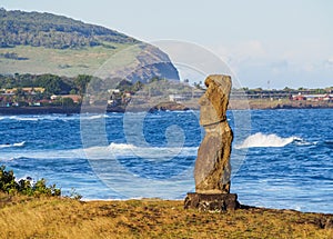 Moai on Easter Island, Chile