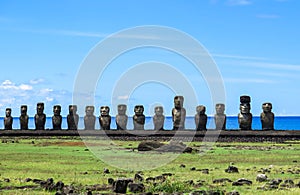 Moai in Easter Island, Chile photo